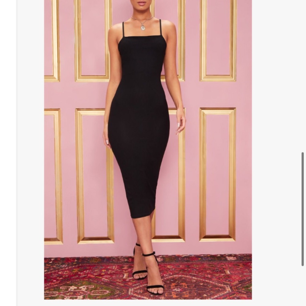 Black Strappy Midi Dress